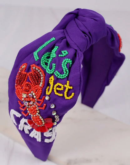 Mardi Gras Purple Headband  Crawfish