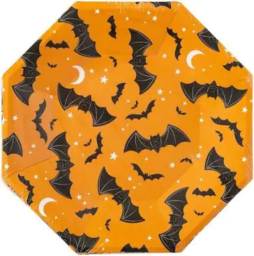 Orange Scattered Bats Plates