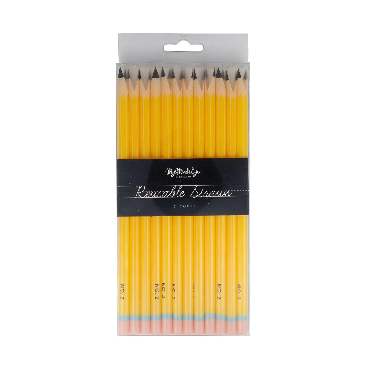 Pencil Reusable Straws - 12 Count*