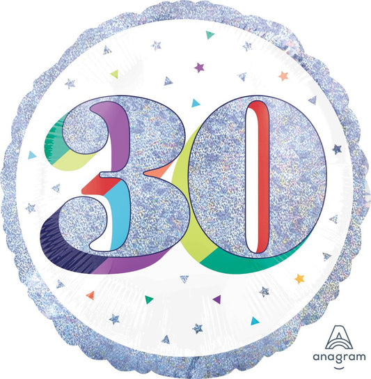 Holographic Iridescent 30th Balloon