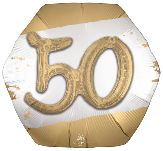 Satin Gold 50th 3D Balloon