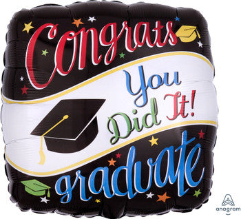 Congrats You Did It Metallic Foil Balloon, 18"