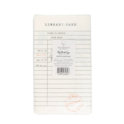 Library Card Dinner Napkins - 24 Count*