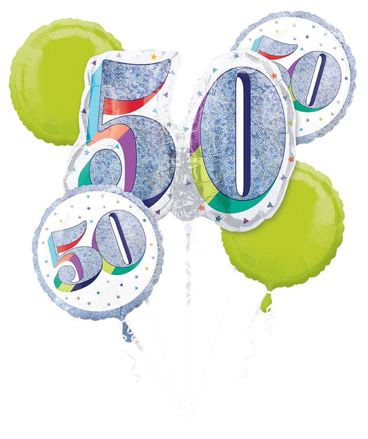 Here's To Your Birthday 50th Balloon Bouquet