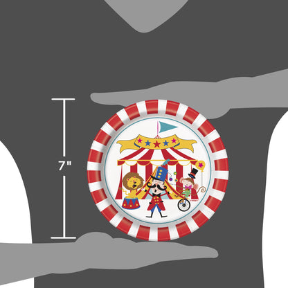 Circus Carnival Round 7" Dessert Plates 8ct