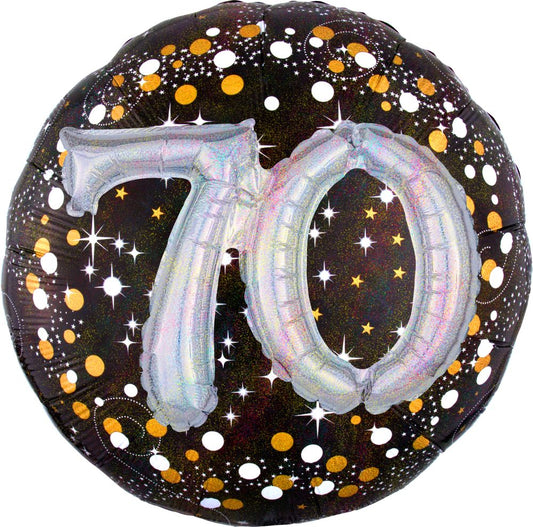 Sparkling 3-D 70th Birthday Balloon