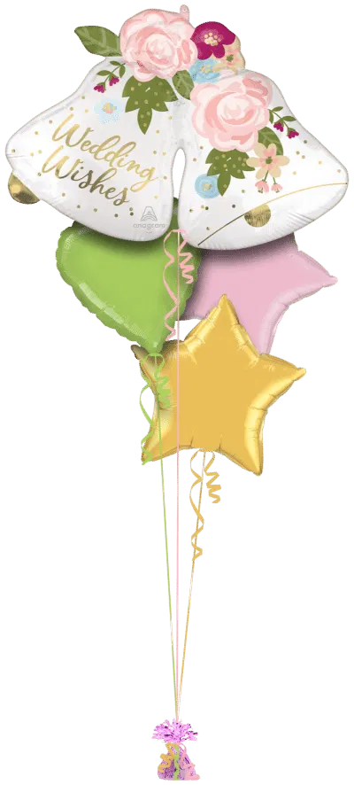 Wedding Wishes Bells Balloon Bouquet