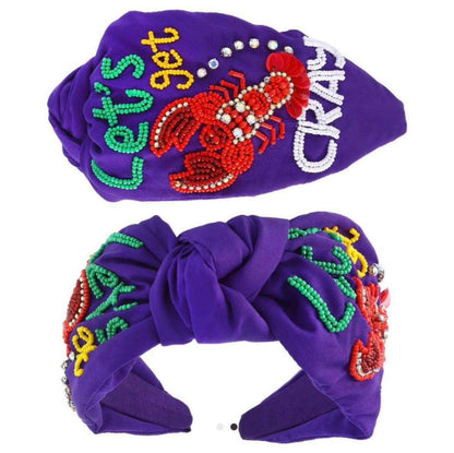 Mardi Gras Purple Headband  Crawfish