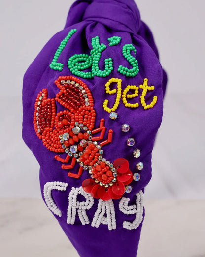 Mardi Gras Purple Headband  Crawfish