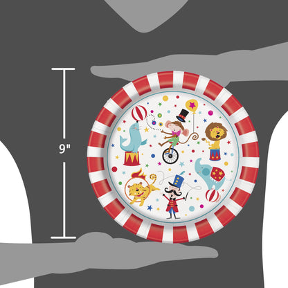 Circus Carnival Dinner 9in Plates, 8ct