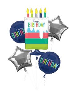 Happy Bday Bouquet Colorful 5pc