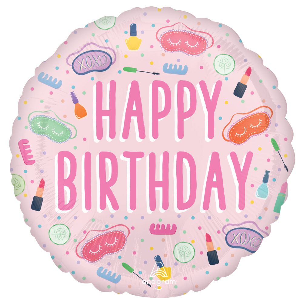 Happy Birthday Spa Party, 18" Balloon*