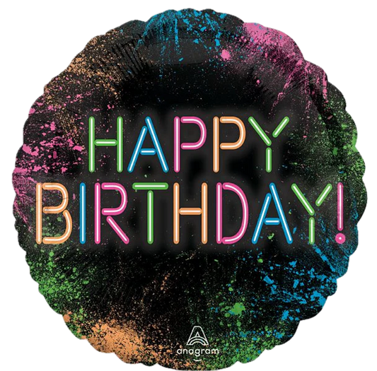 Neon Splash Birthday Balloon