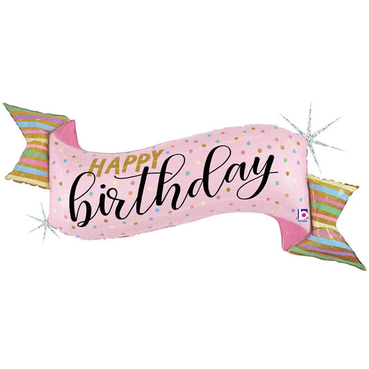 Pastel Birthday Banner Balloon