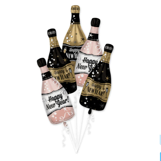 5- 26" Champagne Bottles Balloons