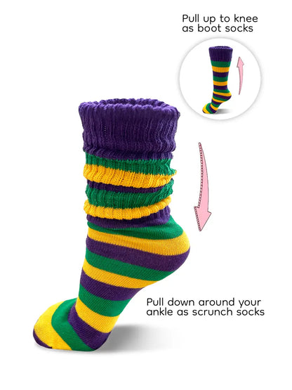 Mardi Gras Slouchy Socks
