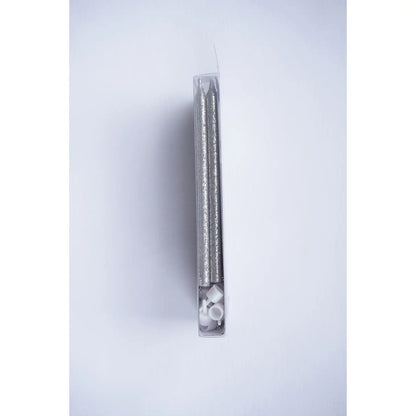 Tall Silver Glitter 16 Candle Set