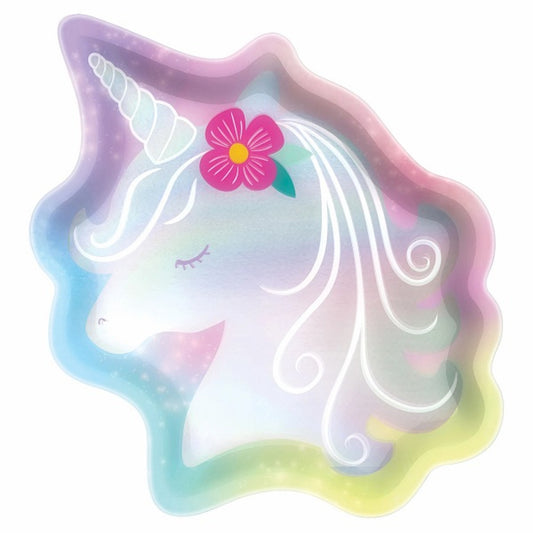 UNICORN IRIDESCENT SHAPED PLATES