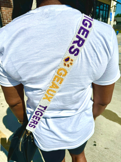 White LSU Tigers Purple Strap