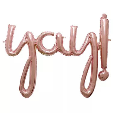 YAY Rose Gold Air-Filled Banner