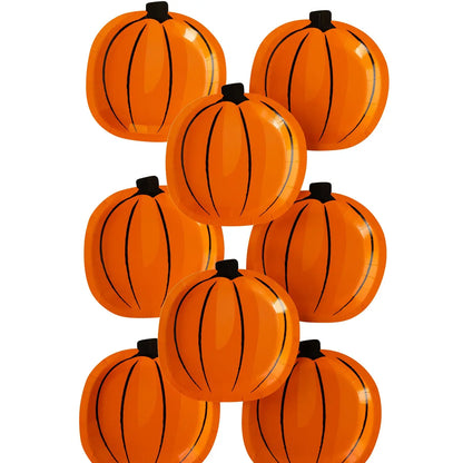 Boo Crew Watercolor Pumpkin Shaped Plate