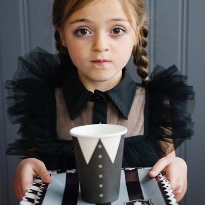 Party More Tonal Black Stripe Paper Plate