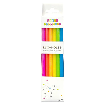 Neon Rainbow Gradient 12 Candle Set