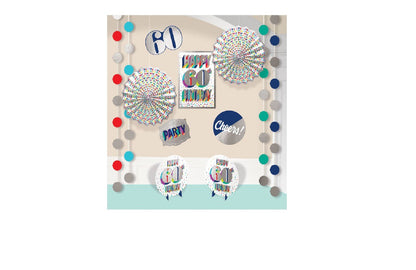 Here's To 60 Room Decorations Kit Happy 60th Birthday Party Decor, 12ct