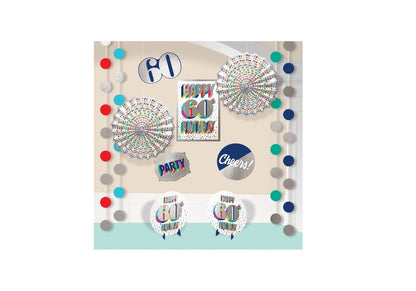 Here's To 60 Room Decorations Kit Happy 60th Birthday Party Decor, 12ct