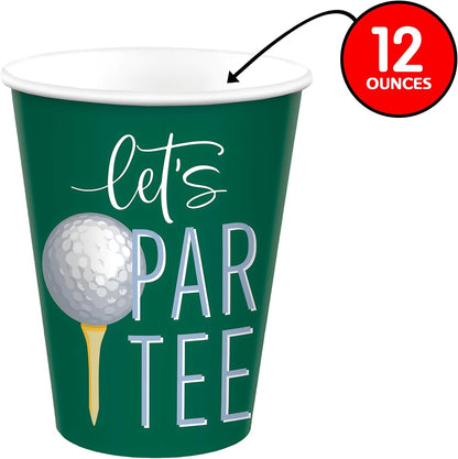 Let's Par Tee Golf Cups 20ct - Golfer Party Supplies, Hole in One Birthday Decorations, Golf Party Cups, Golf Retirement, Paper Drink Cups