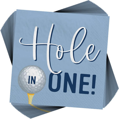 Hole In One Party Napkins 40ct, Golfing Birthday Decorations, Golf Napkins, Hole In One Birthday, Lets Par Tee Golfer Party, Golf Retirement (40 Pack)