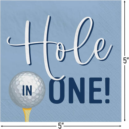Hole In One Party Napkins 40ct, Golfing Birthday Decorations, Golf Napkins, Hole In One Birthday, Lets Par Tee Golfer Party, Golf Retirement (40 Pack)