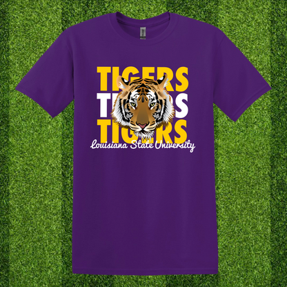 Geaux Tigers 3X Solid Purple Tee