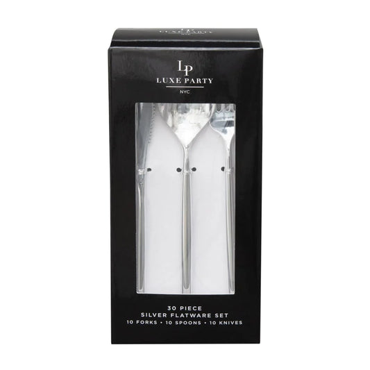 Luxe Metallic Silver Cutlery