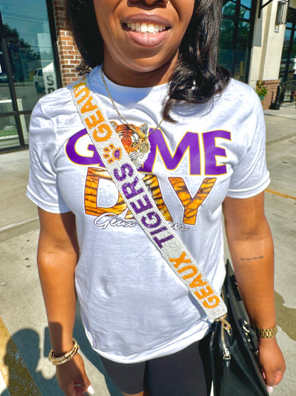 White LSU Tigers Purple Strap