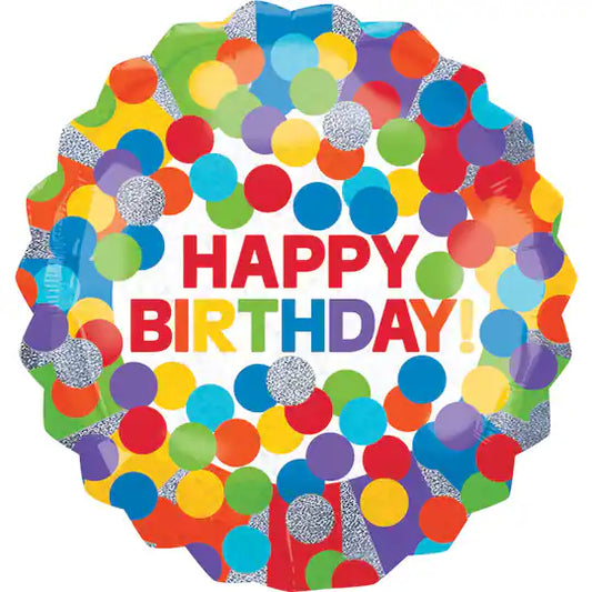 Jumbo Rainbow Dots Birthday Balloon