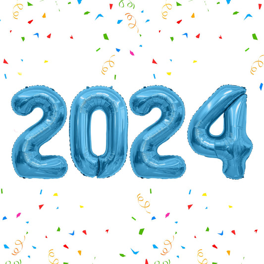 Blue 2023 Silver 34" Numbers