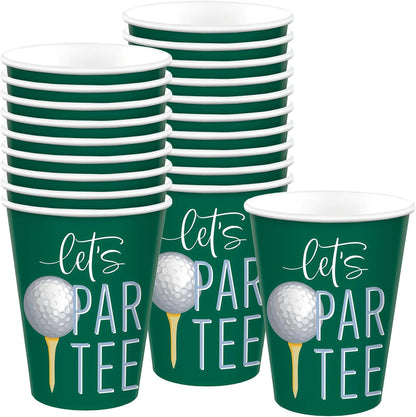 Let's Par Tee Golf Cups 20ct - Golfer Party Supplies, Hole in One Birthday Decorations, Golf Party Cups, Golf Retirement, Paper Drink Cups