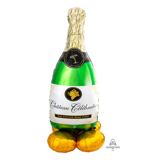 AirLoonz Bubbly Wine Bottle Balloon, 60in