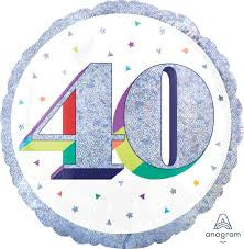 Holographic Iridescent 40th Balloon