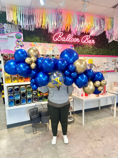 Navy Swirl Gold BALLOON GARLAND(TO GO NO INSTALL)