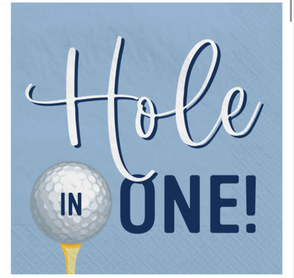 Hole In One Party Napkins 40ct, Golfing Birthday Decorations, Golf Napkins, Hole In One Birthday, Lets Par Tee Golfer Party, Golf Retirement (40 Pack)