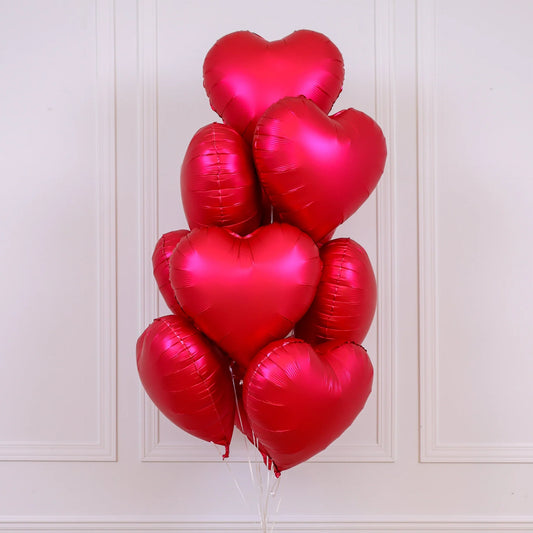 Satin Red Hearts Dozen
