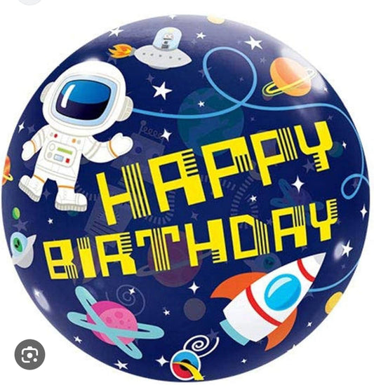 Space Birthday Bubble Balloon