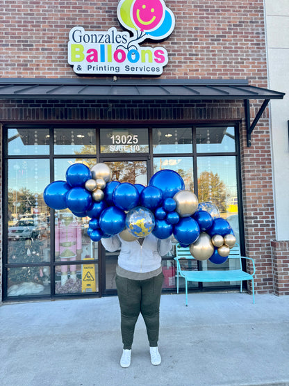 Navy Swirl Gold BALLOON GARLAND(TO GO NO INSTALL)