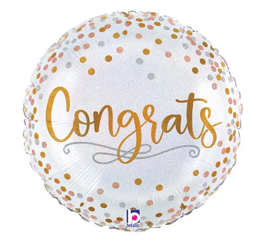 Congrats Gold Confetti Mylar