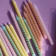 Tall Pastel Metallic Patterned 16 Candle Set