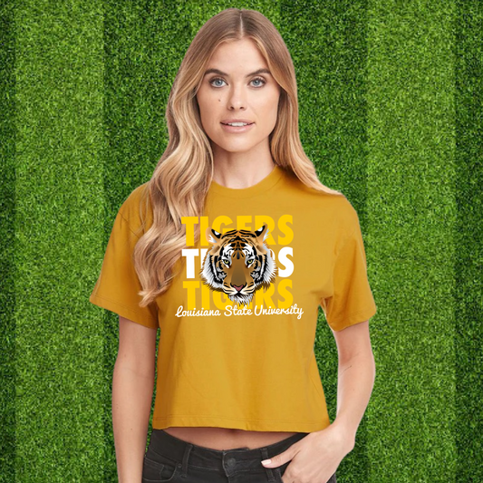 LSU Jags Crop Tee Triple Tiger