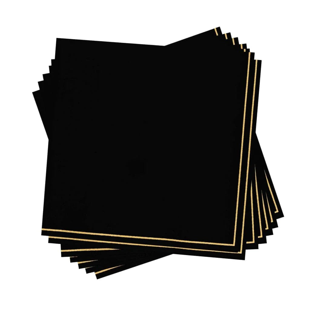 Black and Gold Cocktail Napkins