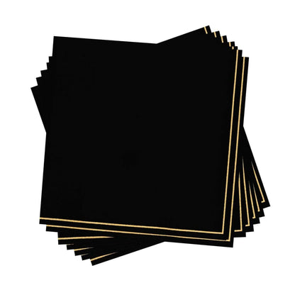 Black and Gold Cocktail Napkins
